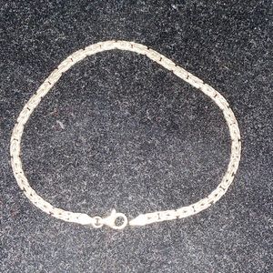 Solid silver Byzantine ankle bracelet